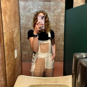 pink & white overalls